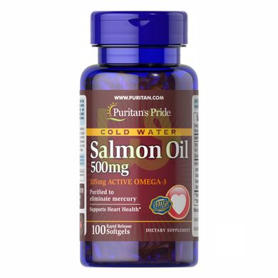 Риб'ячий жир Puritans Pride Salmon Oil 500 мг 100 капсул