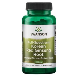 Корейский женьшень Swanson Korean Red Ginseng Root 400 мг 90 капсул