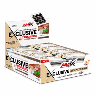 Протеиновый батончик Amix Exclusive Protein Bar Шоколад-Кофе 12x85 г