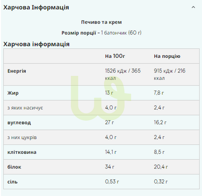 Протеїновий батончик Myprotein Layered Bar Печиво 12x60 г