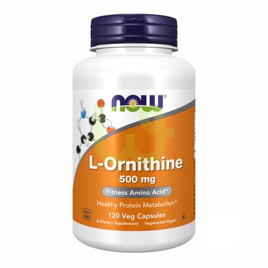 Аміносилота орнітин Now Foods L-Ornithine 500 мг 120 капсул