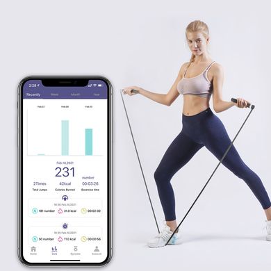 Электронная скакалка iCOMON Черная со счетчиком и синхронизацией с телефоном