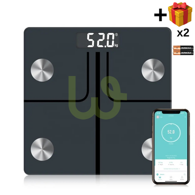Смарт весы Welland, высокочувствительные датчики, BIA электроды, 14 показателей тела, Черный