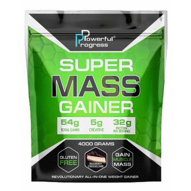 Гейнер Powerful Progress Super Mass Gainer Чізкейк-Чорниця 4000 г