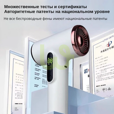 Портативний акумуляторний фен Gevelon бездротовий з USB-зарядкою, гаряче/холодне повітря