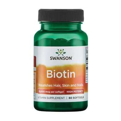 Біотин Swanson Biotin 10000 мкг 60 капсул