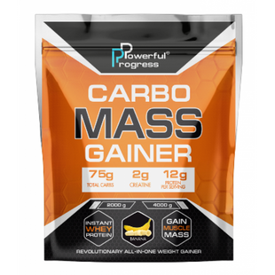 Гейнер Powerful Progress Carbo Mass Gainer Банан 4000 г