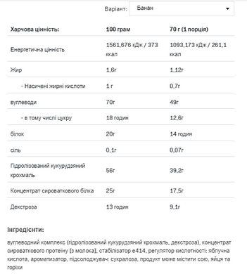 Гейнер Allnutrition Mass Acceleration Банан 1000 г