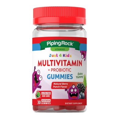 Жувальні мультивітаміни з пробіотиками Piping Rock Multivitamin 30 шт