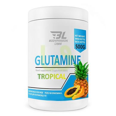 Аминокислота L-глутамин Bodyperson Labs Glutamine Тропические фрукты 500 г