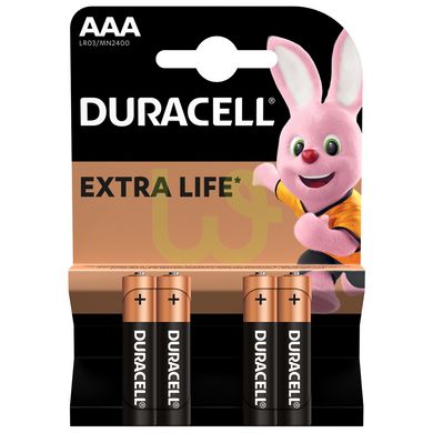 Мініпальчикові батарейки Duracell AAA R03P/1.5V - 4 шт