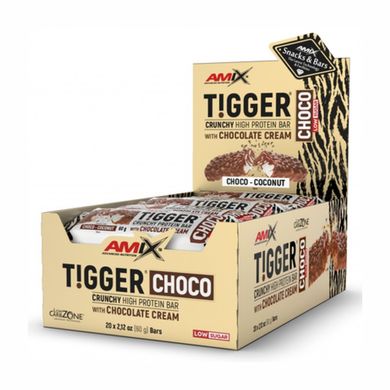 Протеїновий батончик Amix Tigger Zero Choco Protein Bar Шоколад-Кокос 20x60 г