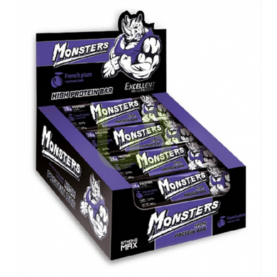 Протеїновий батончик Monsters Strong Max Слива 20х80 г