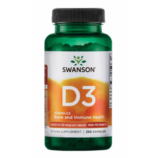 Витамин D-3 Swanson Vitamin D-3 1000 IU 250 капсул