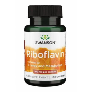 Рибофлавін Вітамін B-2 Swanson Riboflavin Vitamin B-2 100 мг 100 капсул