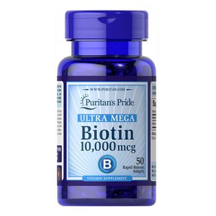 Біотин Puritans Pride Biotin 10000 мкг 50 капсул