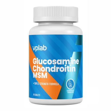 Глюкозамін з хондроїтином та МСМ VPLab Glucosamine Chondroitin MSM 90 таблеток