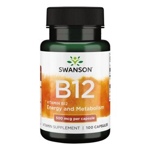 Витамин B12 Swanson Vitamin B-12 500 мкг 100 капсул