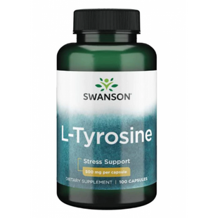 Амінокислота L-тирозин Swanson L-Tyrosine 500 мг 100 капсул