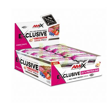 Протеїновий батончик Amix Milk Pro Exclusive Protein Bar Ягоди 24x40 г