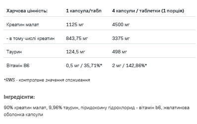 Креатин малат Allnutrition 3-Creatine Malate 1250 Xtra Caps 180 капсул