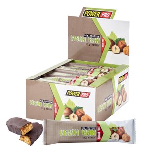 Веганский батончик Power Pro Vegan Bar 32% протеин 20x60 г